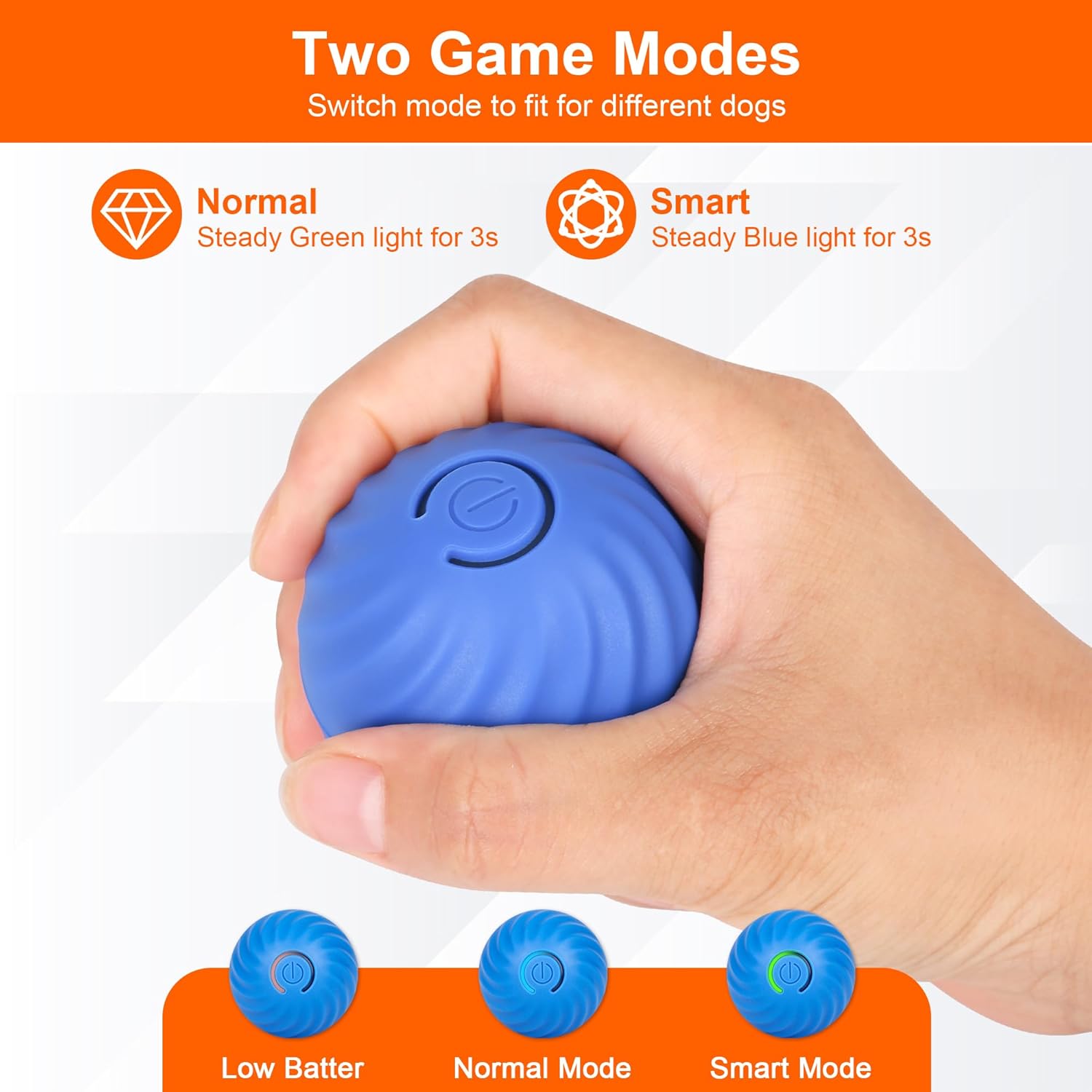 Interactive Smart Bouncing Ball for Dogs, USB Rechargeable