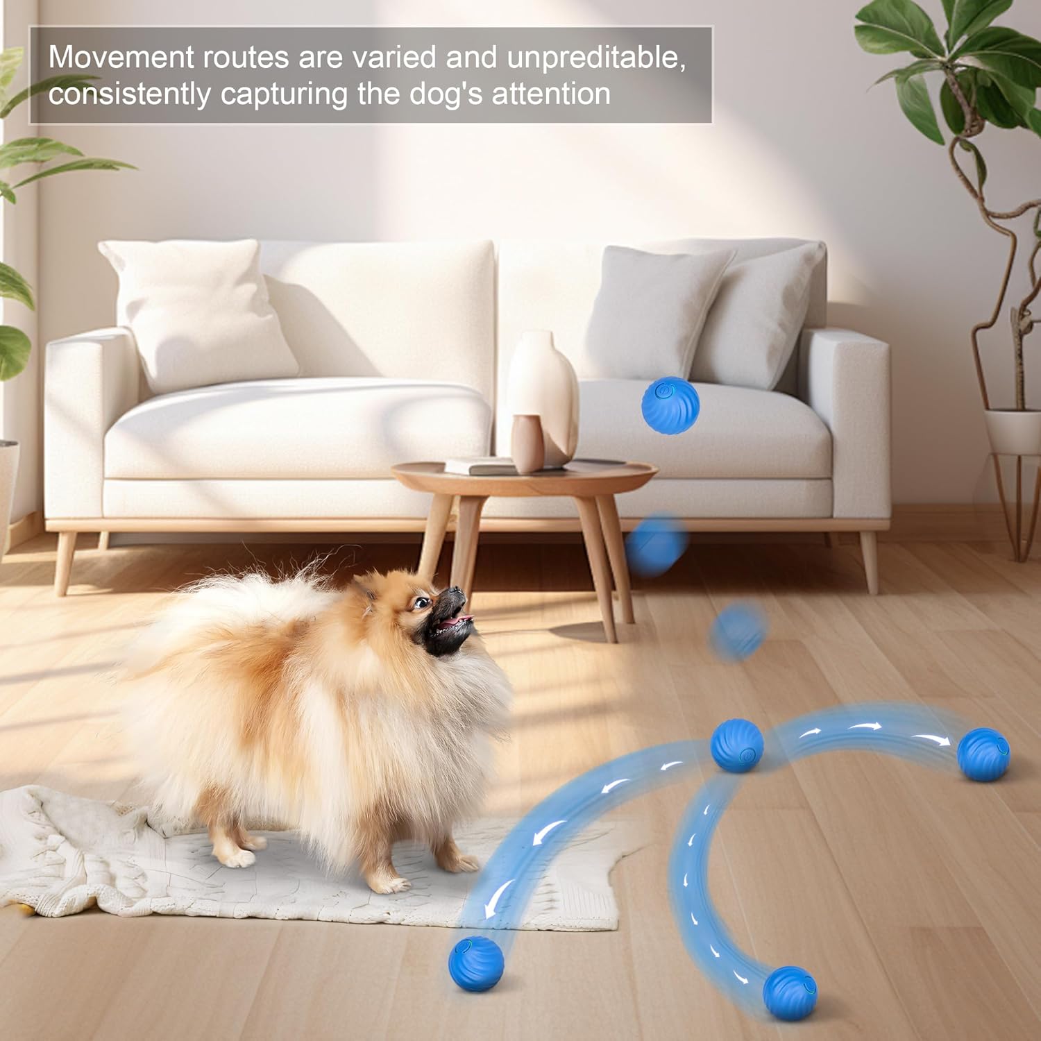 Interactive Smart Bouncing Ball for Dogs, USB Rechargeable