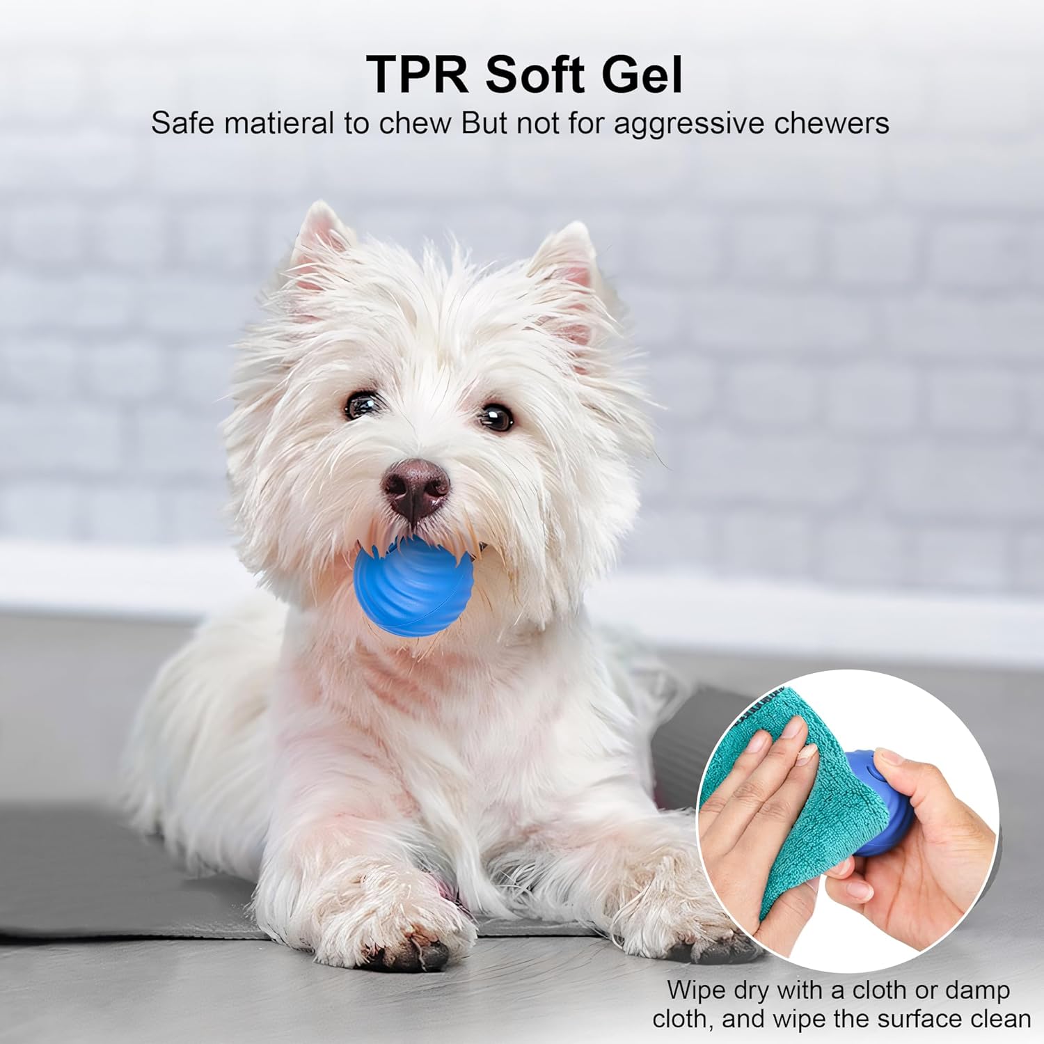 Interactive Smart Bouncing Ball for Dogs, USB Rechargeable