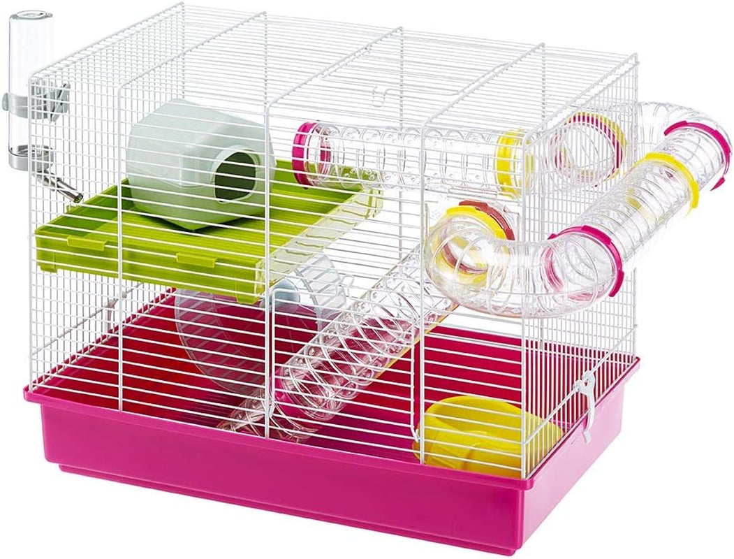 Interactive Hamster Cage with Accessories and Deep Base