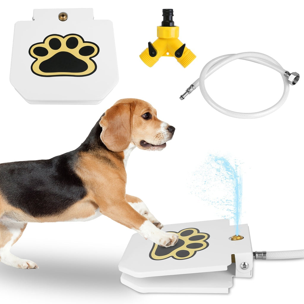 Step-On Outdoor Dog Water Fountain with Paw Pedal