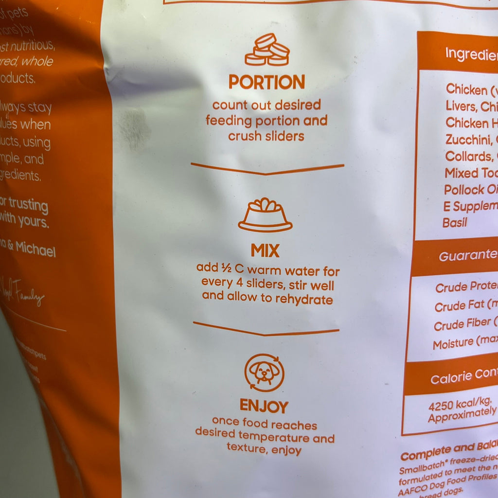 Freeze-Dried Chicken Sliders Dog Food, 25 oz