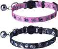 Cat Breakaway Collar 2-Pack – Pink & Black Skull Designs, Adjustable