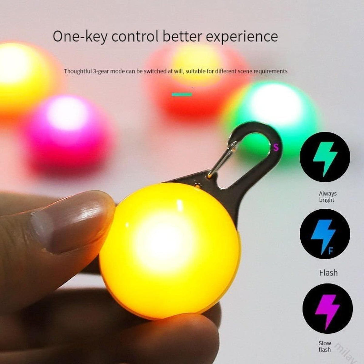 LED Dog Collar Light with Clip, 3 Modes, Compact & Multipurpose