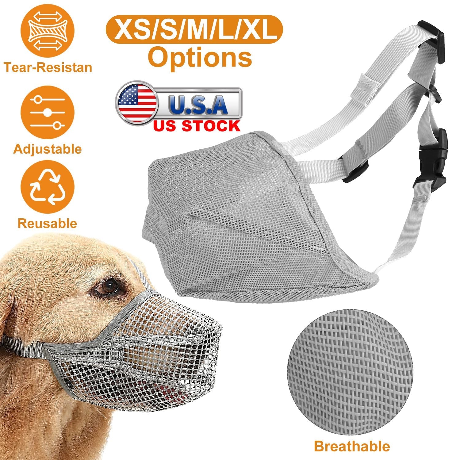 Adjustable Mesh Dog Muzzle for Medium and Large Breeds