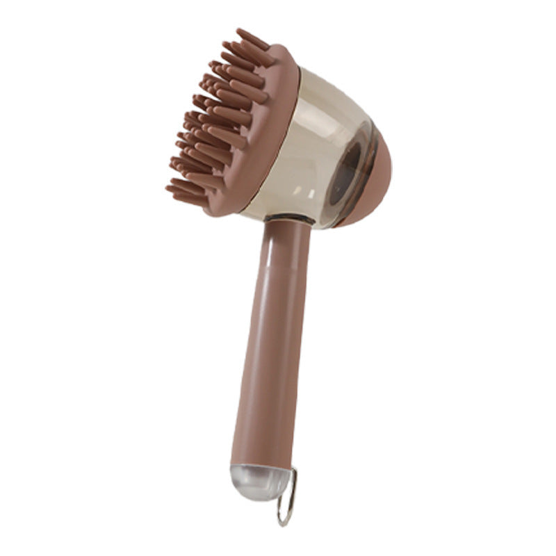 2-in-1 Pet Bathing Massage Brush with Shampoo Dispenser, 18cm