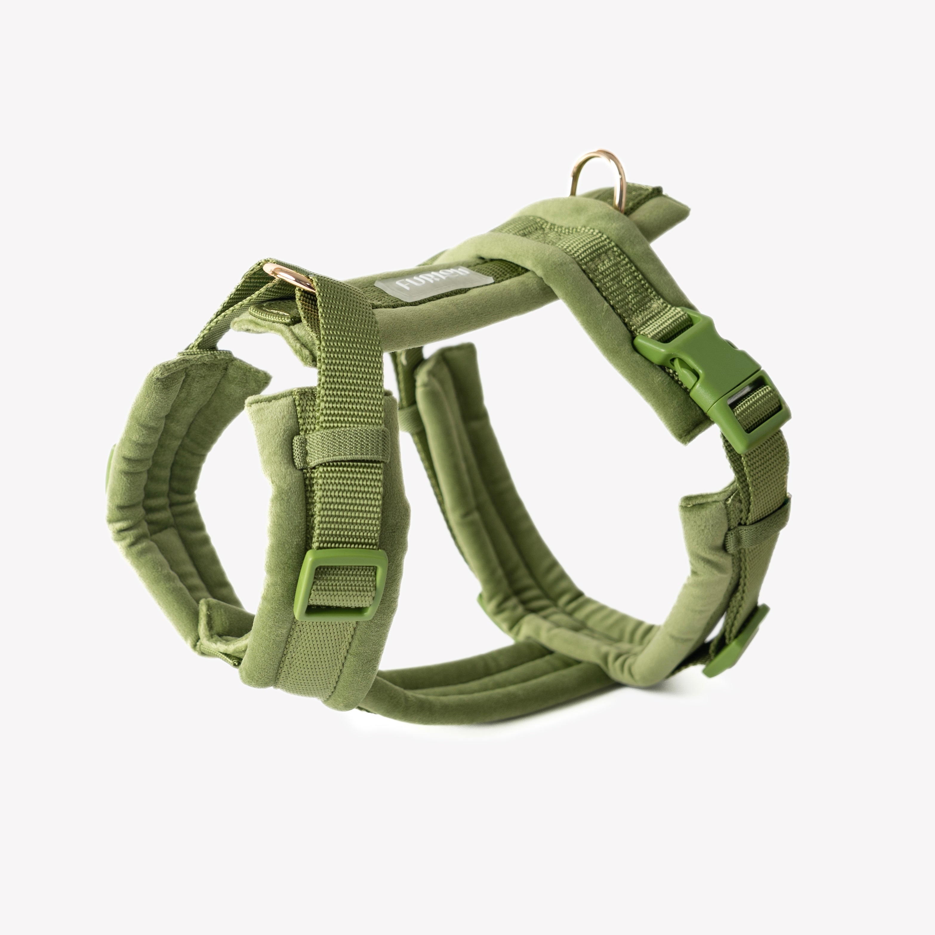 Velvet Dog Harness with Gold Hardware and Adjustable Fit