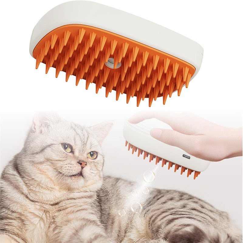 Gentle Steam Grooming Brush for Cats, USB Rechargeable