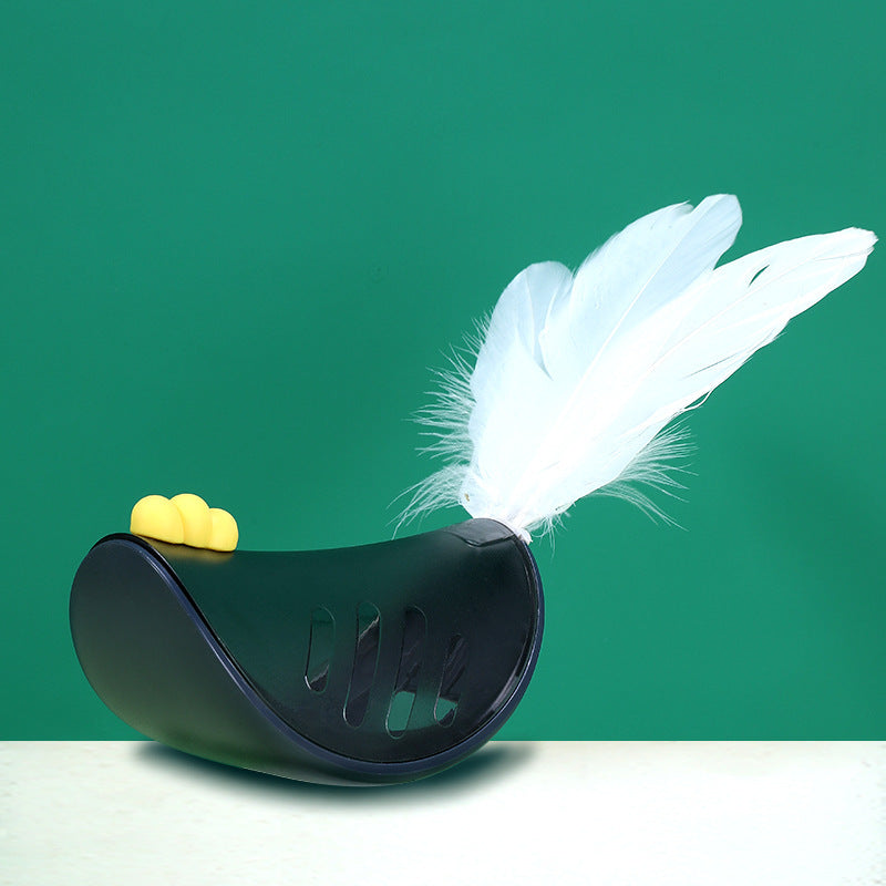 Cat Tumbler Toy with Goose Feather, ABS & Rubber, 4 Colors