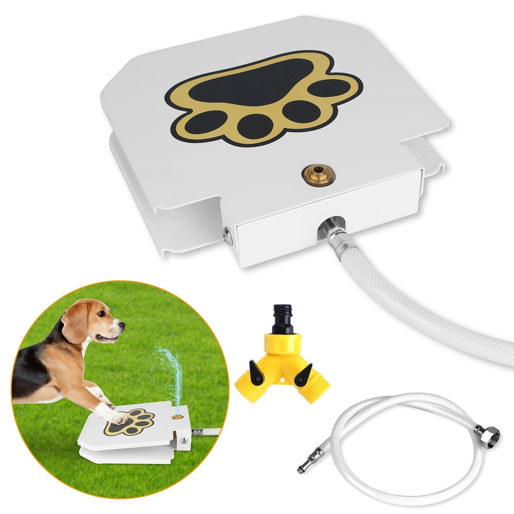 Step-On Outdoor Dog Water Fountain with Paw Pedal