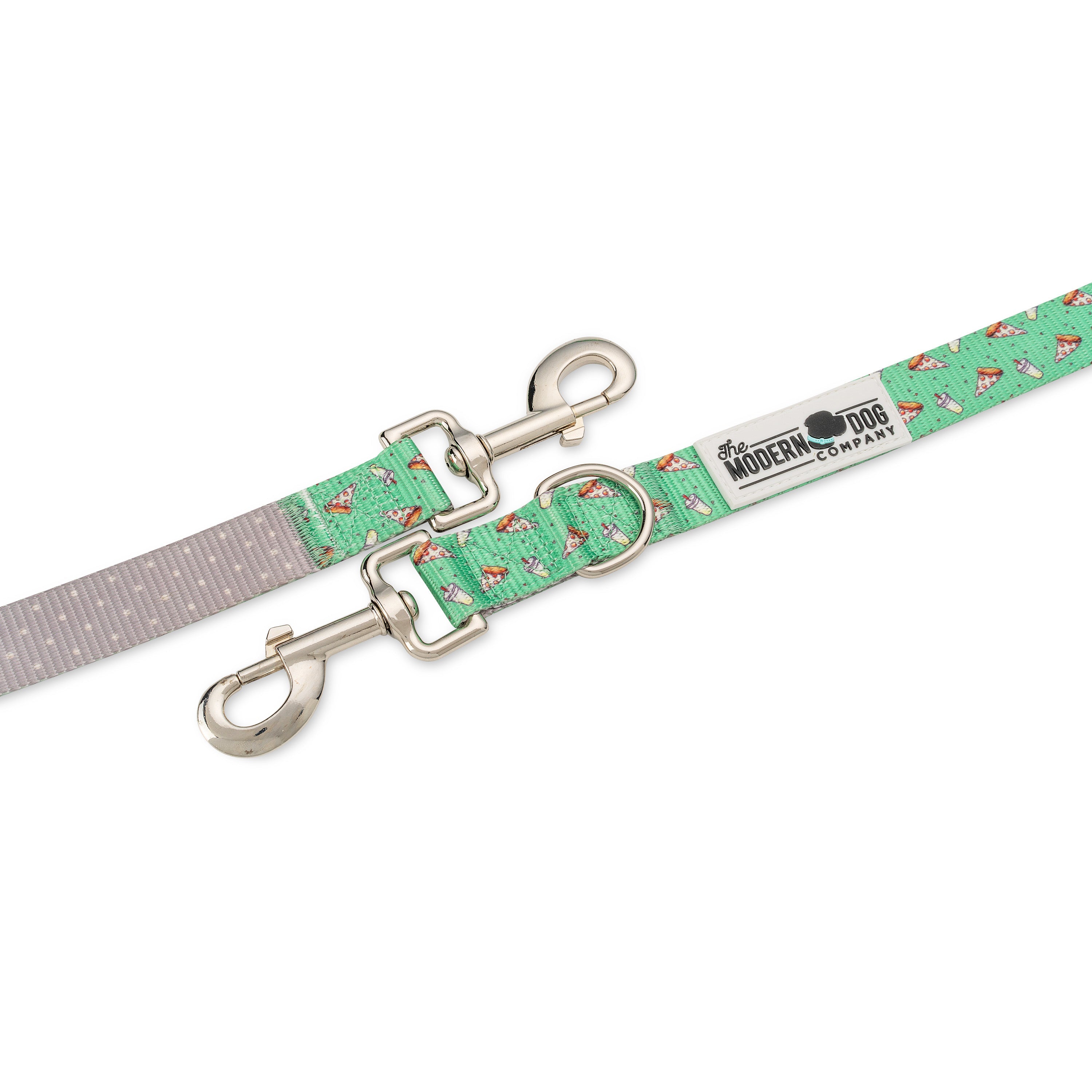 Pizza Party Adjustable Dog Leash, Dual Pattern, 54"