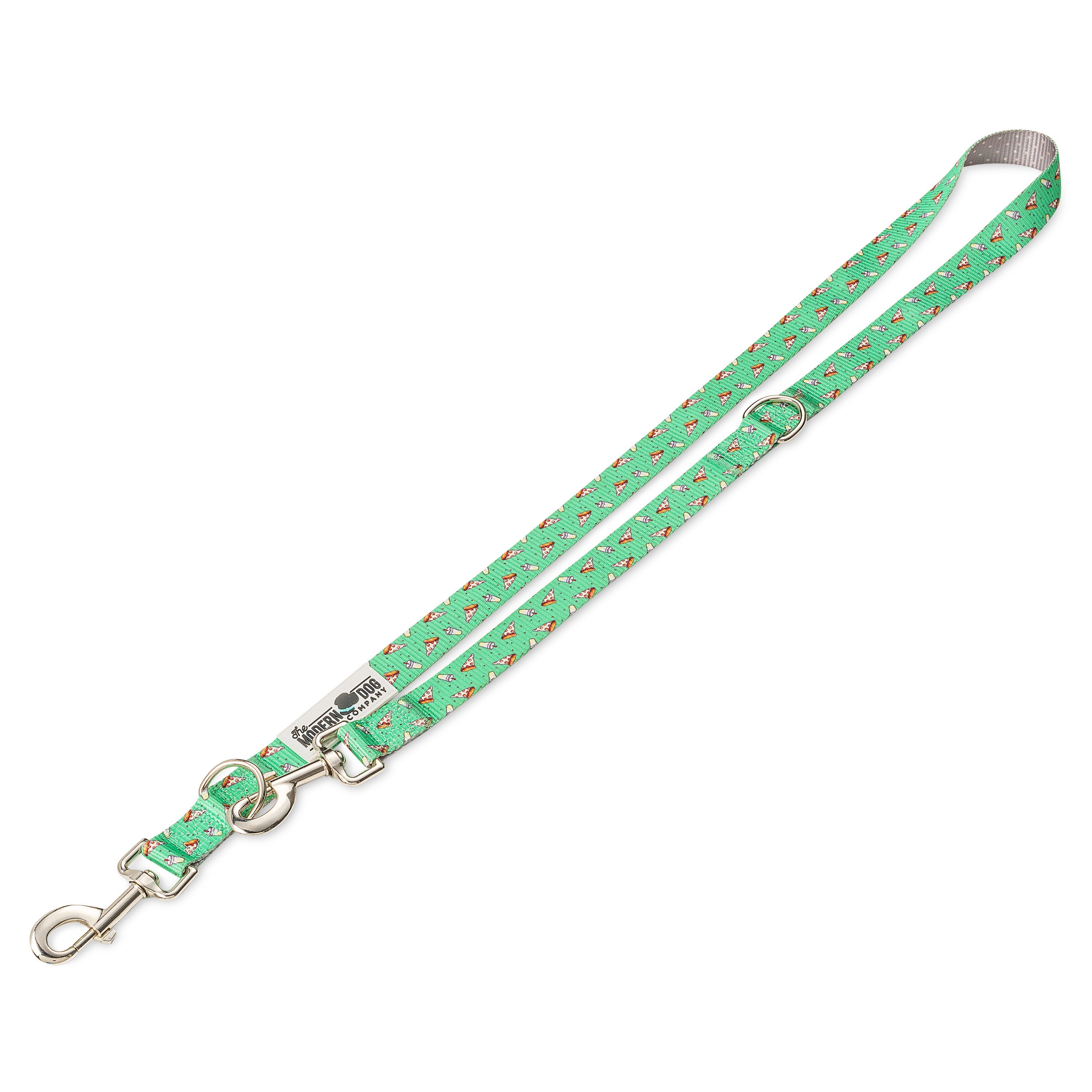 Pizza Party Adjustable Dog Leash, Dual Pattern, 54"