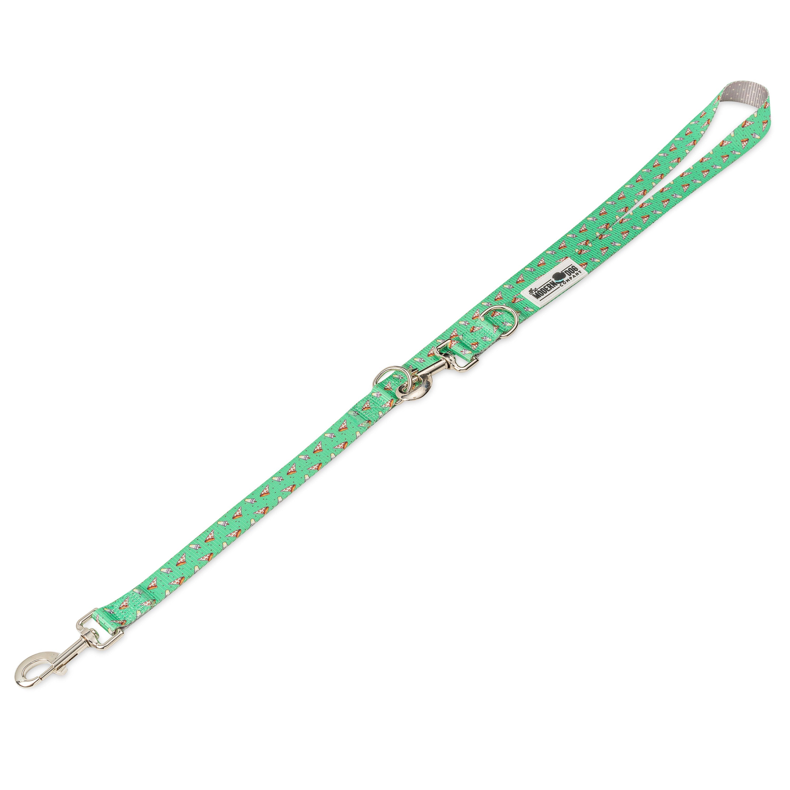 Pizza Party Adjustable Dog Leash, Dual Pattern, 54"