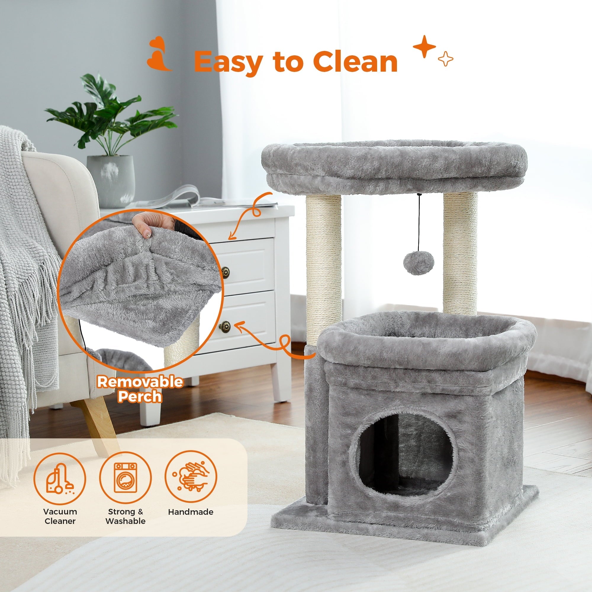 Medium Cat Tree with Removable Perches and Sisal Scratching Posts