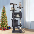 54-Inch Cat Tree with Sisal Scratching Posts, Ashy