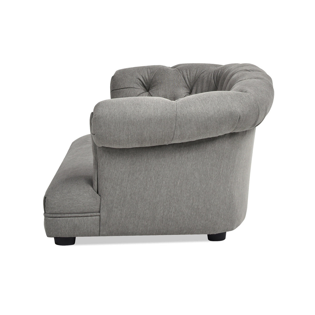 Gray Velvet Chesterfield Pet Sofa for Small and Medium Pets
