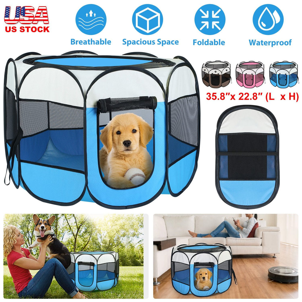 Foldable Pet Tent Exercise Pen for Dogs, Cats, and Small Pets
