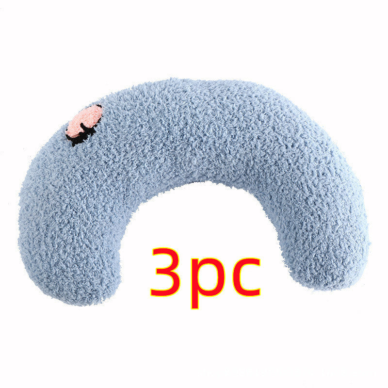 Plush Half-Donut Pet Bed for Cats and Small Dogs, 27 x 17 cm