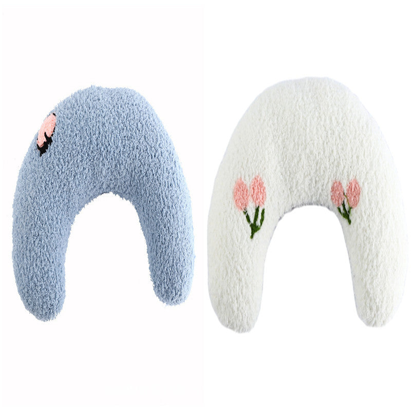 Plush Half-Donut Pet Bed for Cats and Small Dogs, 27 x 17 cm