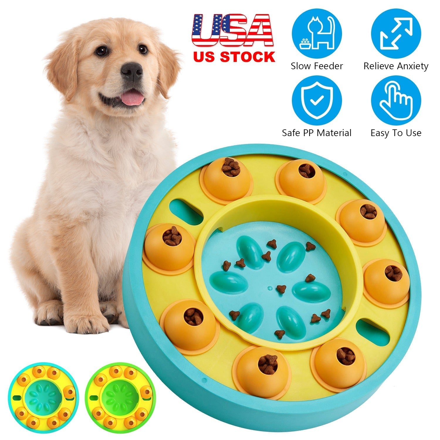 Interactive Dog Puzzle Food Feeder for Slow Eating and Mental Stimulation