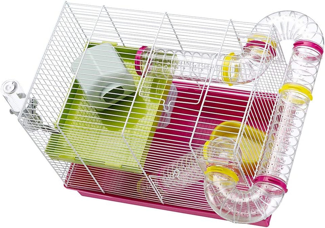 Interactive Hamster Cage with Accessories and Deep Base