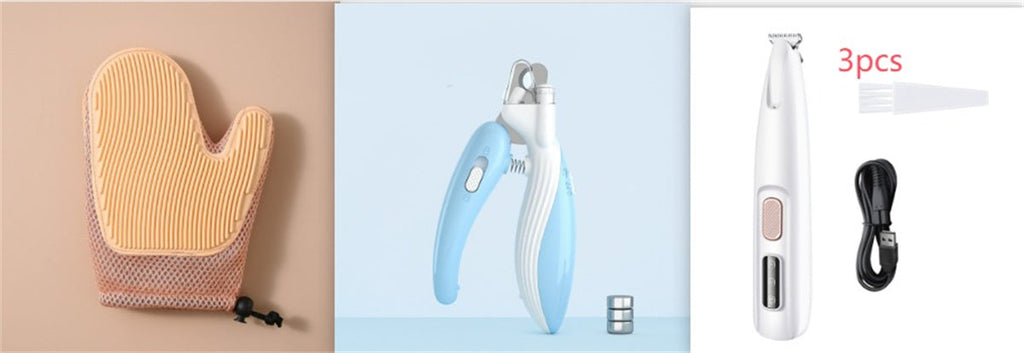 Dog Paw Trimmer with LED Light and Smart Display, White