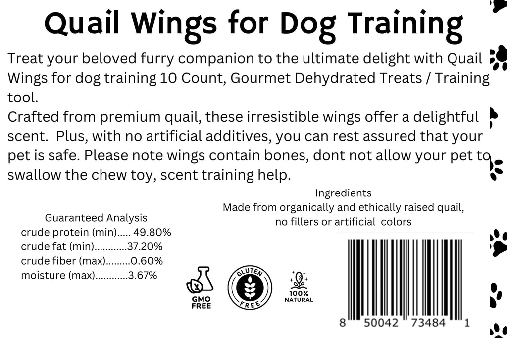 Quail Wings for Dog Scent Training – Pack of 10