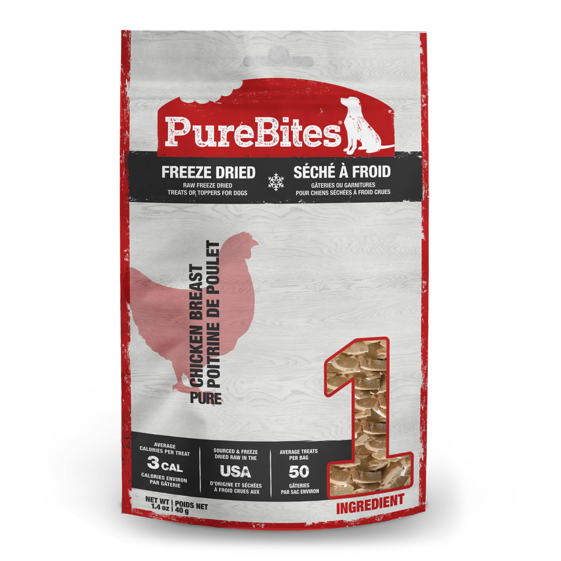 Freeze-Dried Chicken Breast Dog Treats, Single Ingredient, 1.4oz