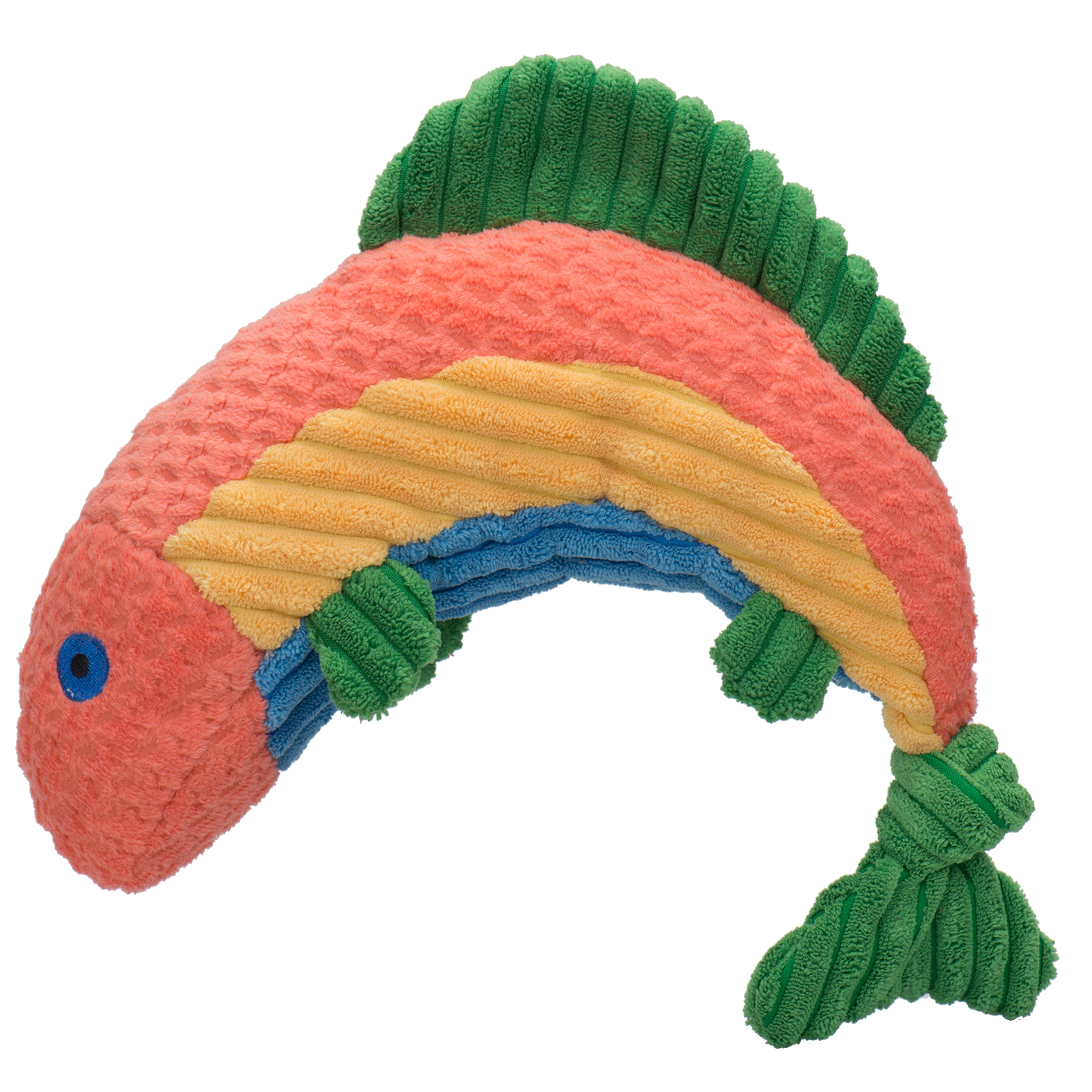 Trout Knotties® Plush Dog Toy with Squeaker, Half-Rounded Shape