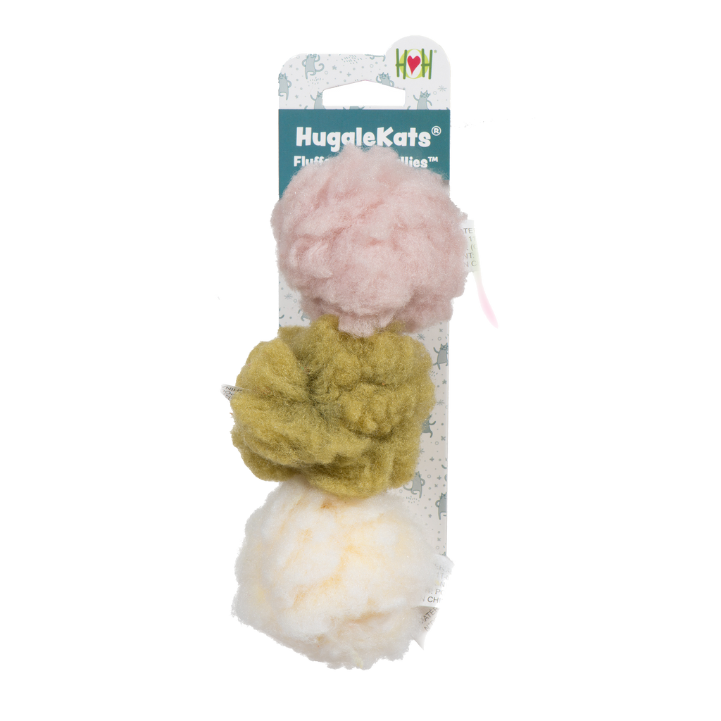Silver Vine Fleece Cat Toy Balls with Rattle, 3-Pack