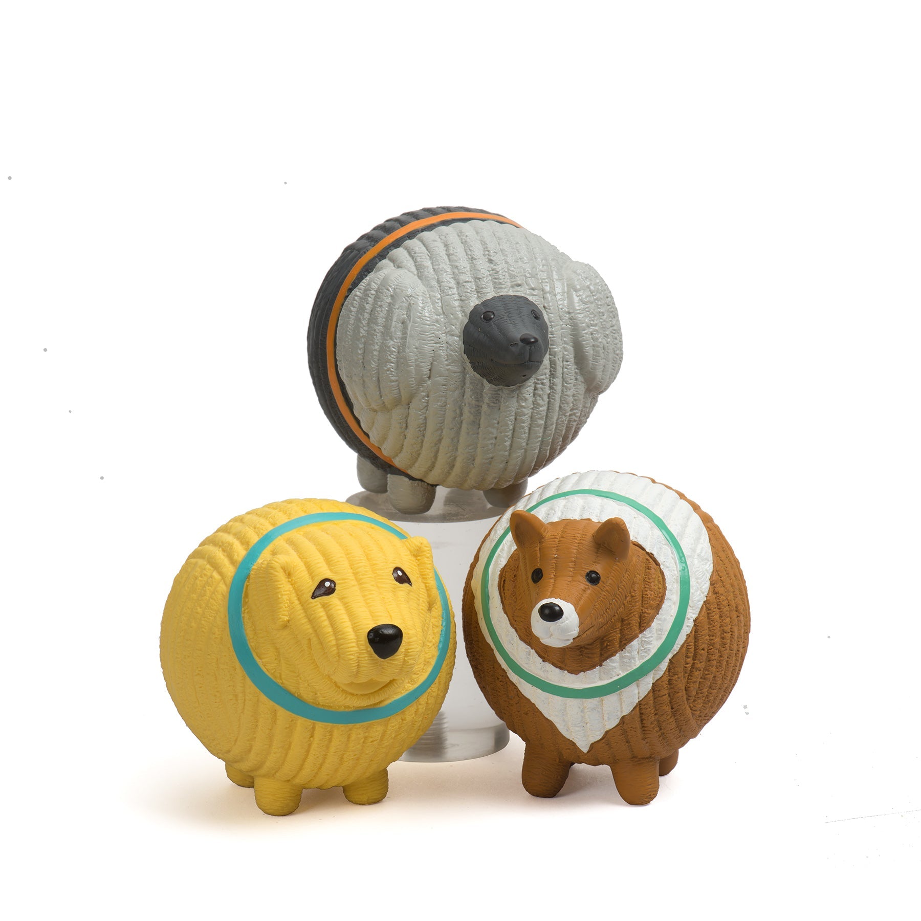 Ruff-Tex Mutt 3-Pack Dog Balls, 3" Floating Squeaky Toys