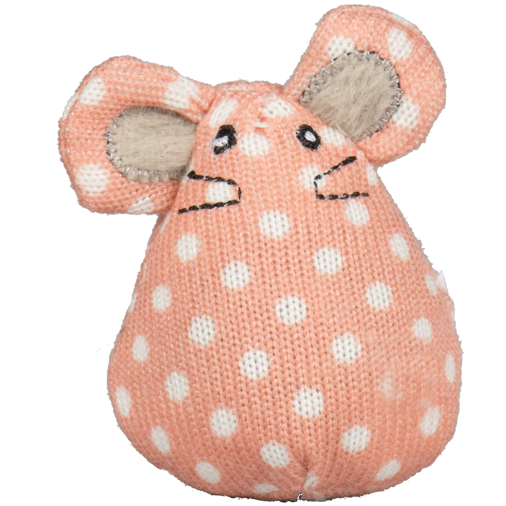 Polka Dot Catnip Mice Toys, 16-Pack with Storage Bucket