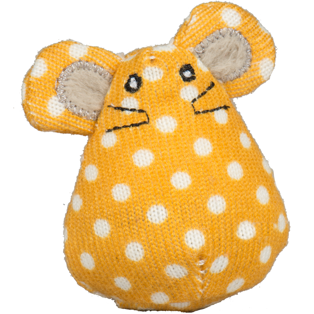 Polka Dot Catnip Mice Toys, 16-Pack with Storage Bucket