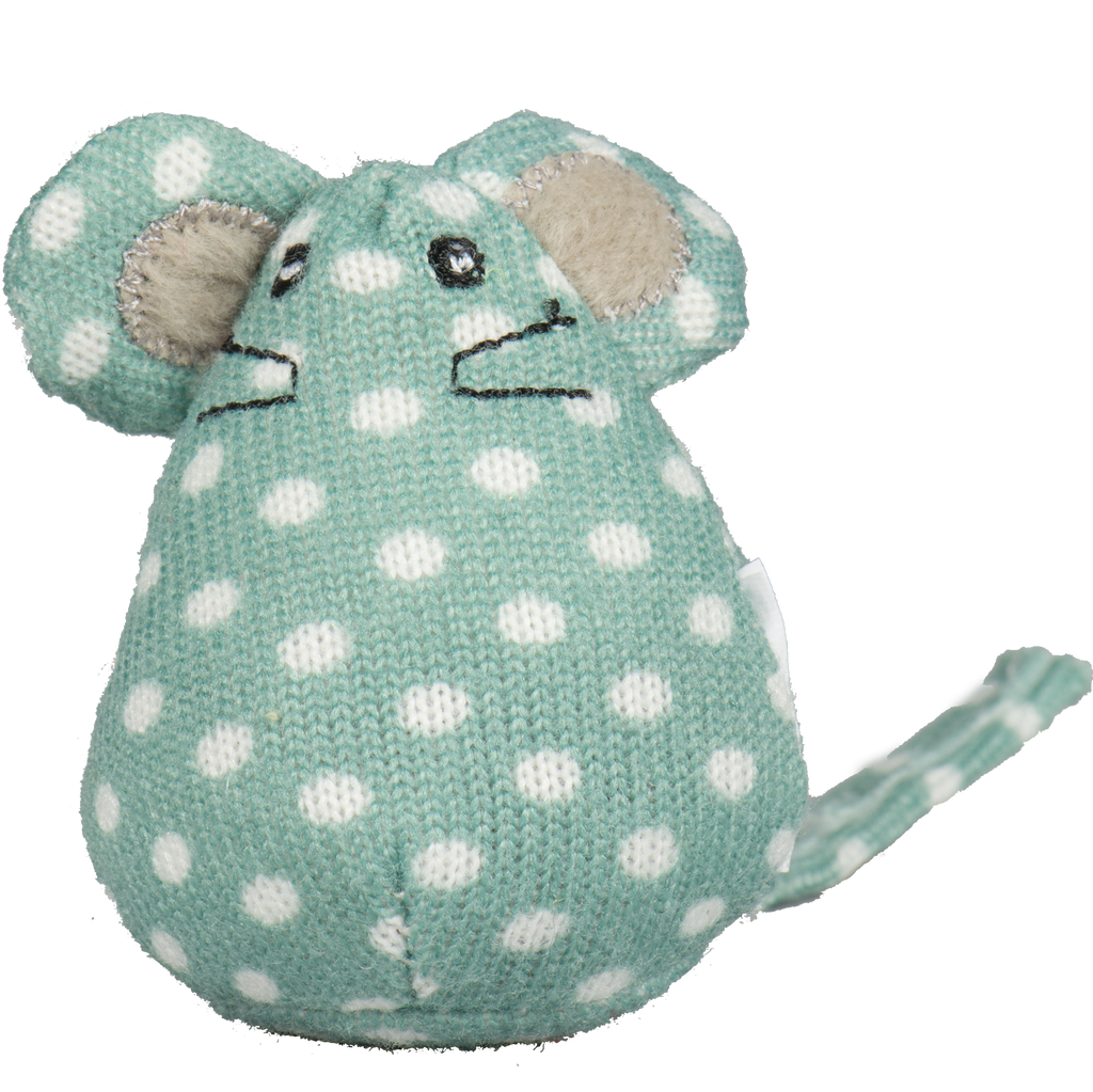 Polka Dot Catnip Mice Toys, 16-Pack with Storage Bucket
