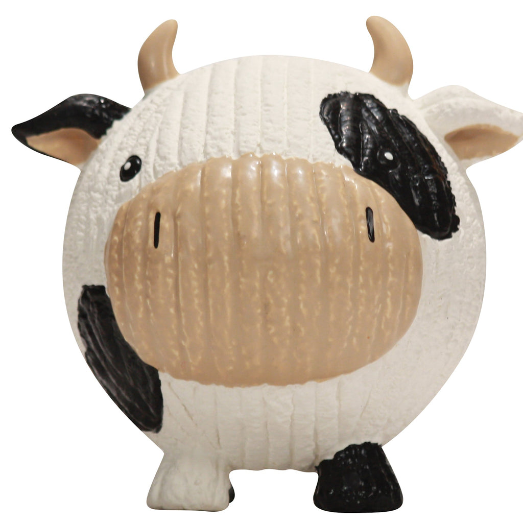Dottie the Cow Ruff-Tex Ball Dog Toy, 3" Latex, Squeaks & Floats