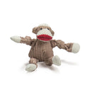 Original Sock Monkey Plush Dog Toy with Knotted Design and Squeakers