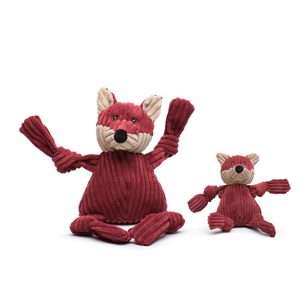 Knotted Plush Dog Toy with Multiple Squeakers, Small or Large