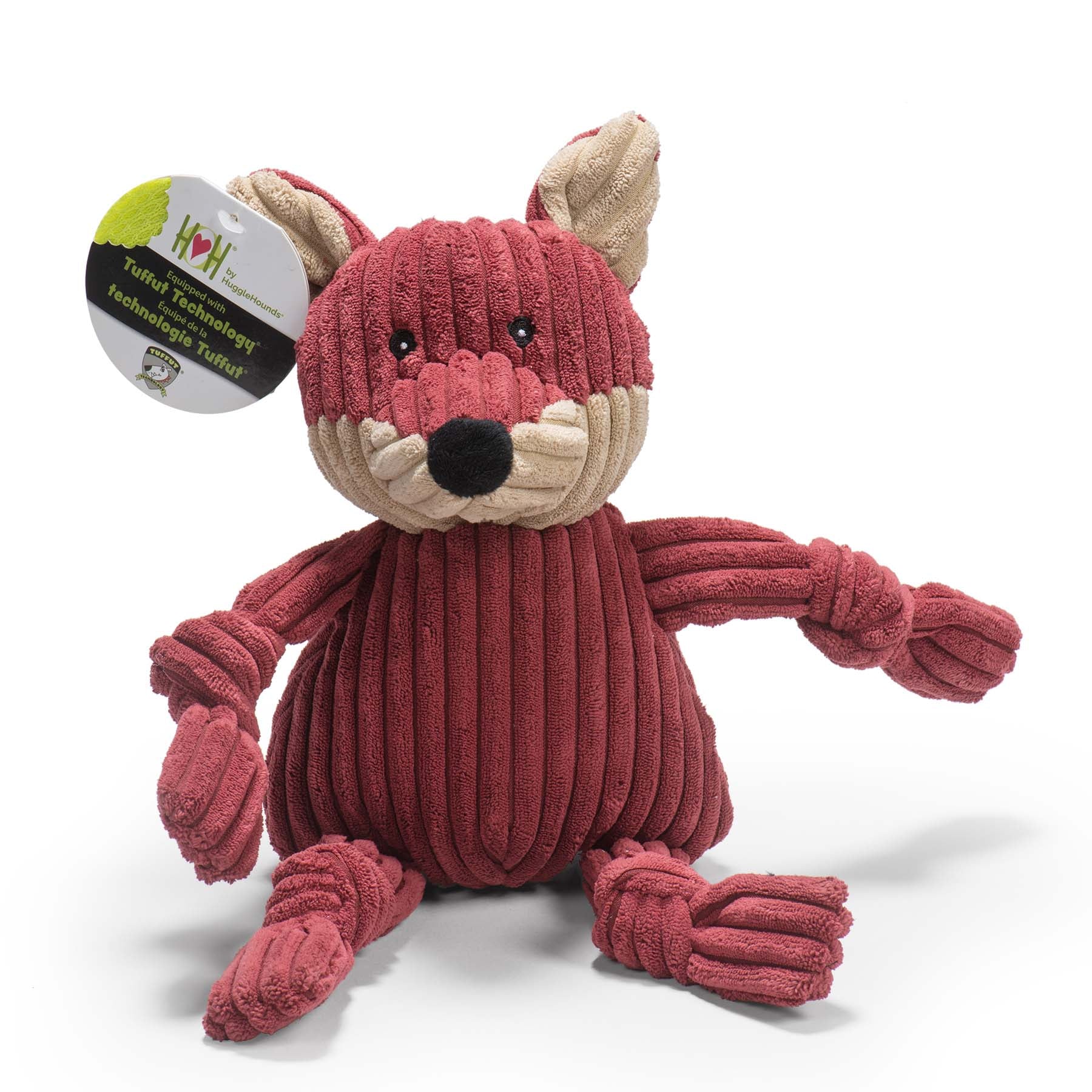 Knotted Plush Dog Toy with Multiple Squeakers, Small or Large
