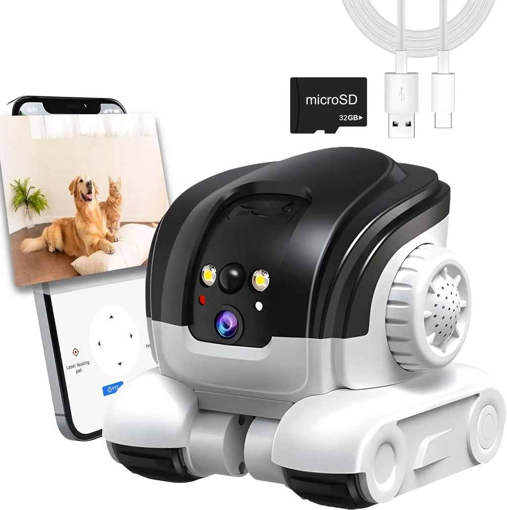 Smart Pet Camera Robot with 1080P HD Video and 360° App Control
