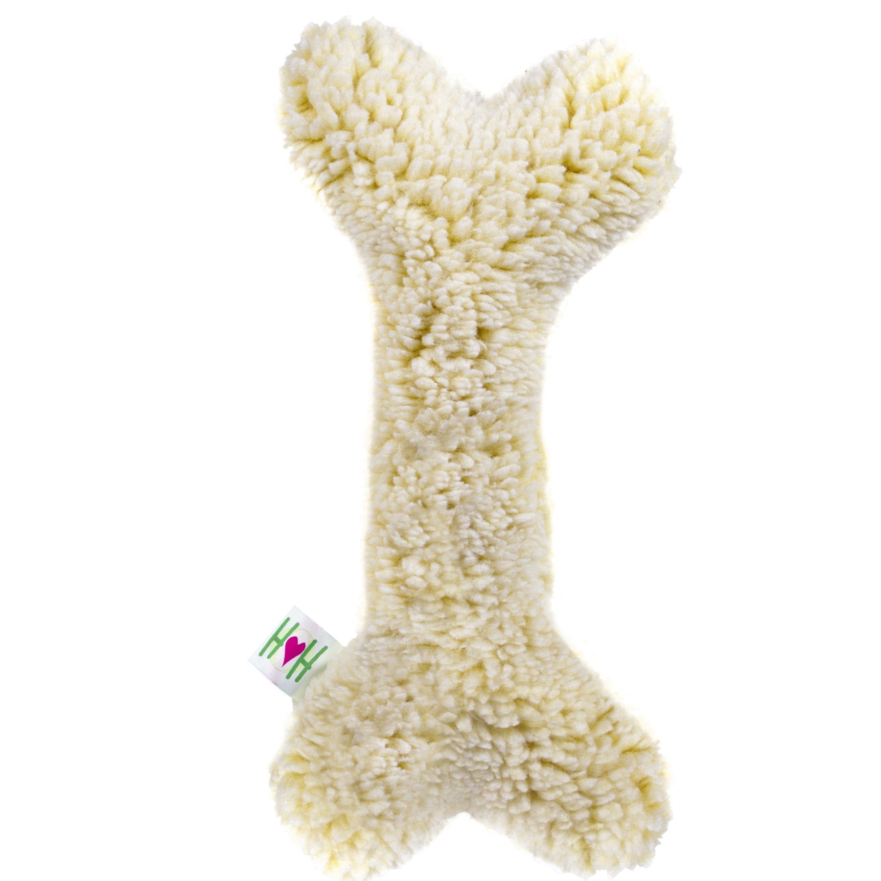 HuggleFleece Bone Dog Toy – Plush Synthetic Lambswool, Squeaker