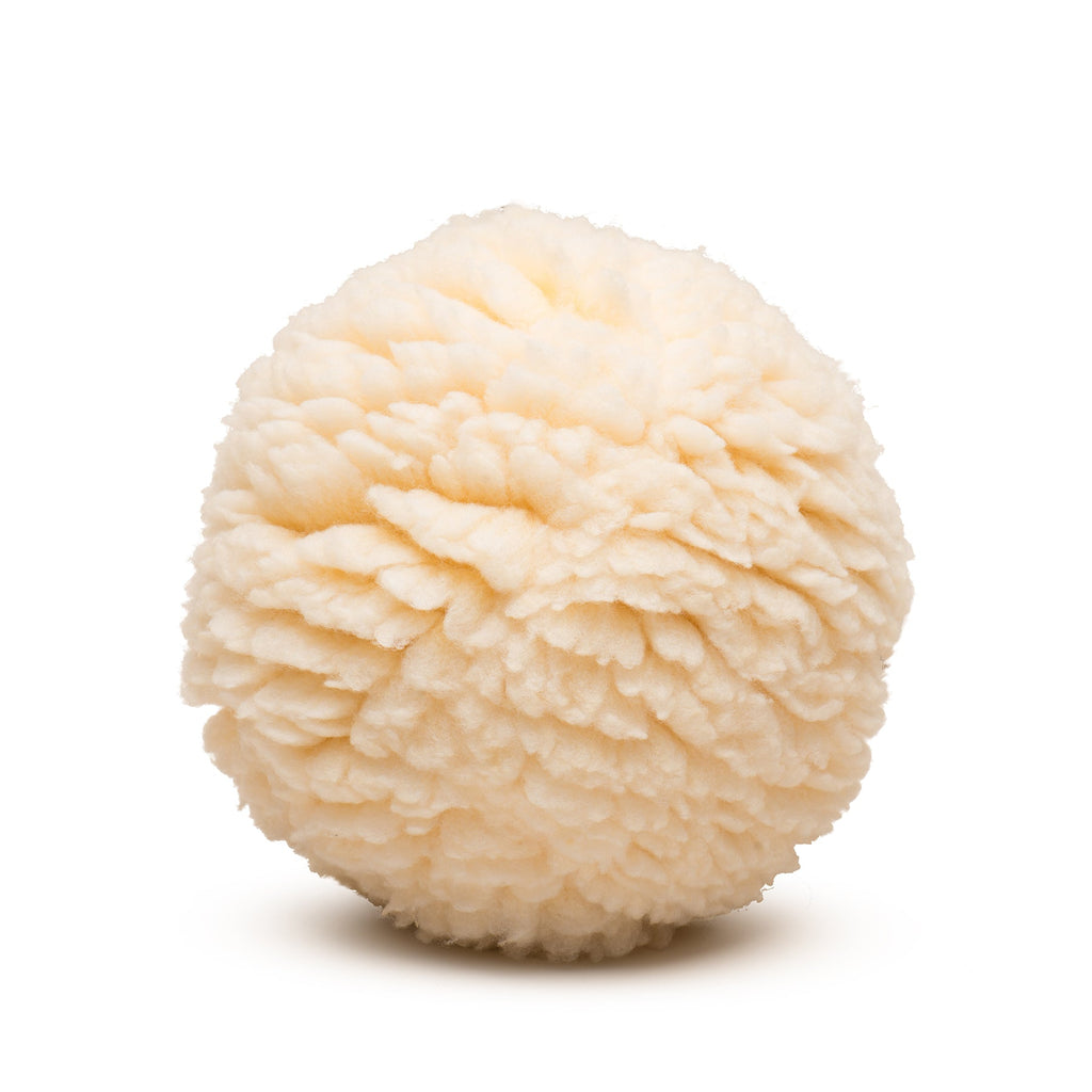 HuggleFleece Ball Plush Dog Toy – Synthetic Lambswool, Small or Large