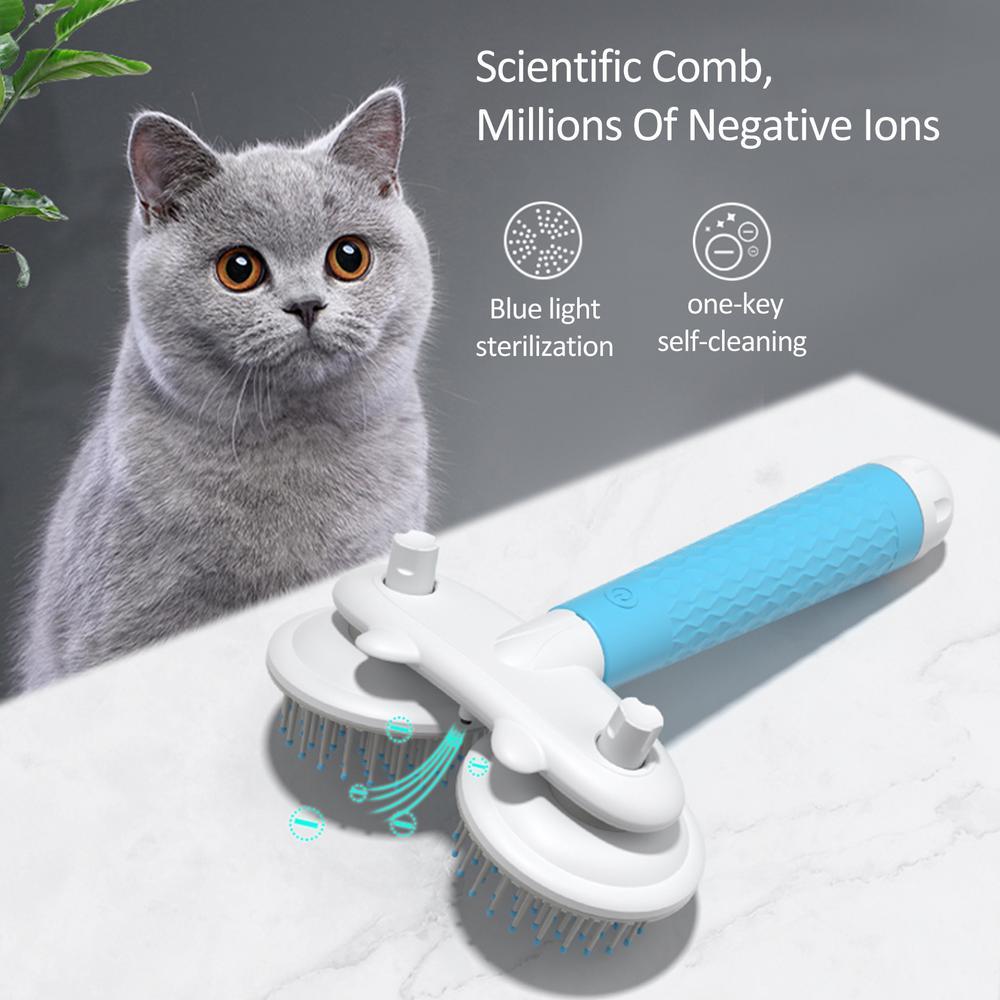 Dual-Head Pet Brush with Negative Ion Technology