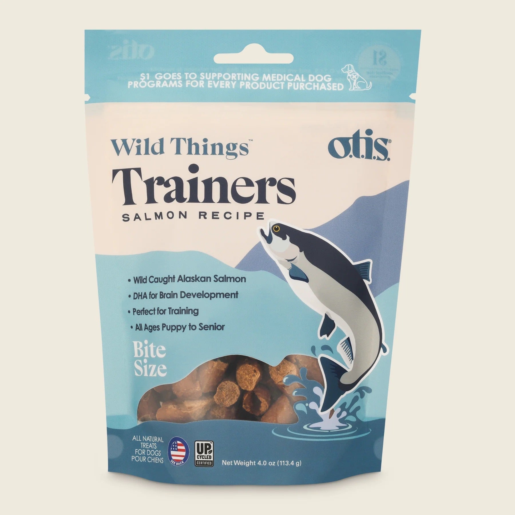 Salmon Training Treats for Dogs with DHA, 4 oz Resealable Bag