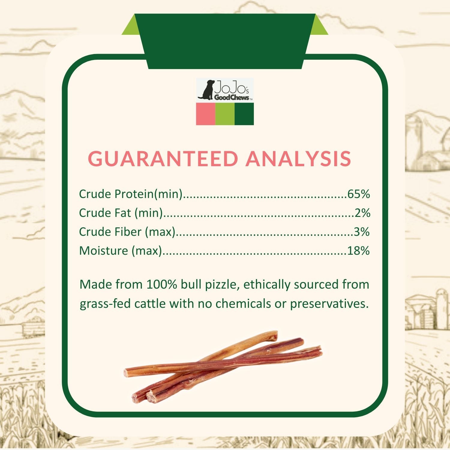 12-Inch Odor-Free Beef Bully Sticks for Dogs