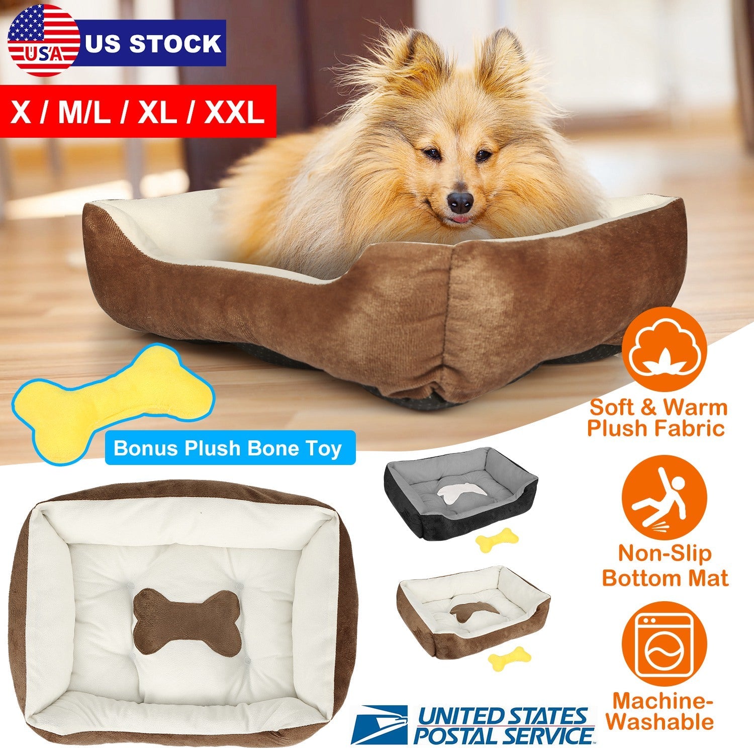 Gbruno Fleece Pet Bed for Small to Medium Dogs and Cats