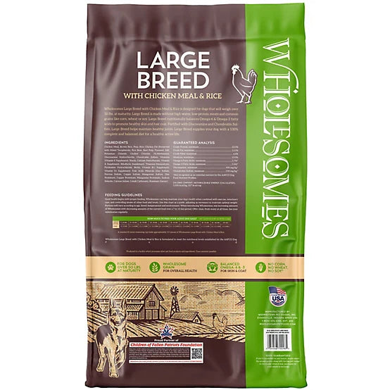 Wholesomes Large Breed Chicken Meal & Rice Dog Food