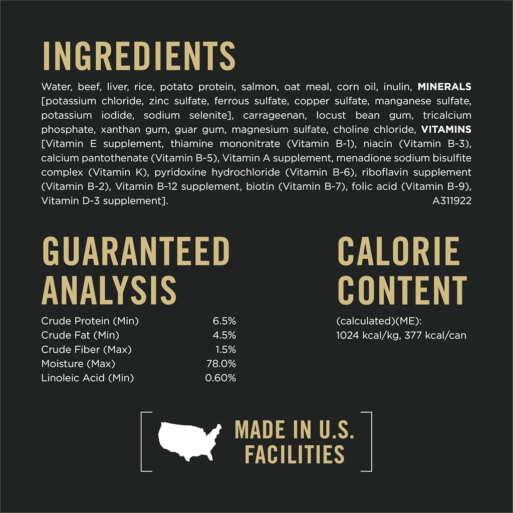 High-Protein Wet Dog Food with Beef & Oat Meal for Sensitive Stomachs
