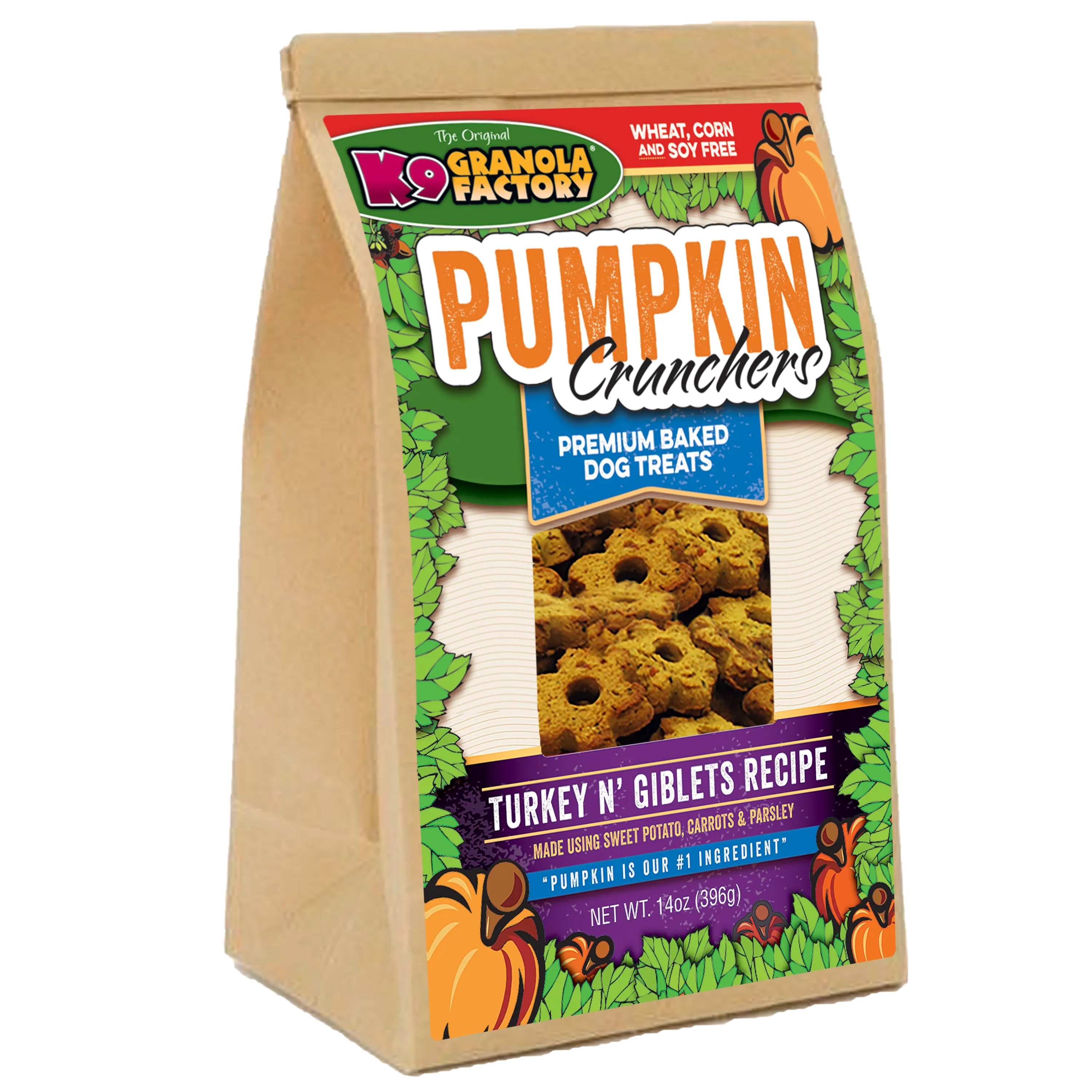 Crunchers Pumpkin Dog Treats with Turkey and Vegetables
