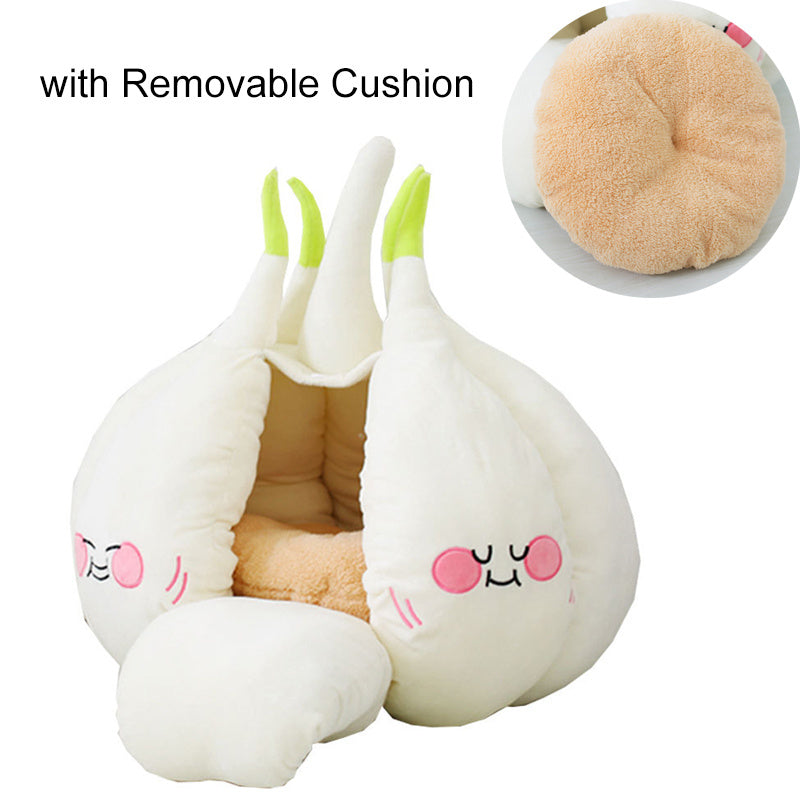 Cotton Pet Nest with Removable Pad, White, 40 x 28 x 20 cm