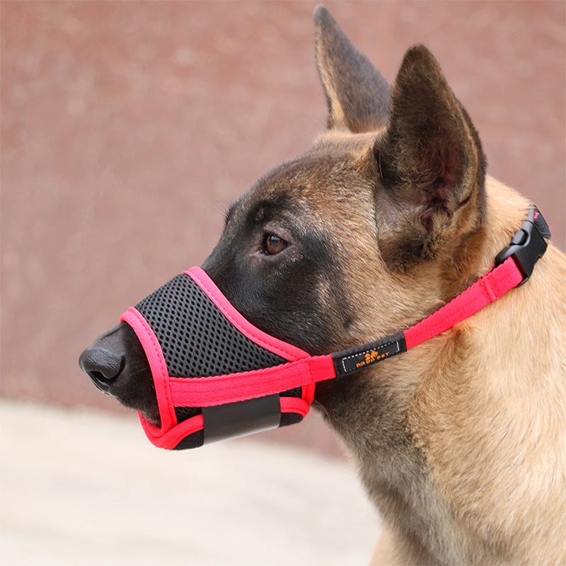 Breathable Mesh & Canvas Dog Muzzle, Adjustable Fit, XS–XXL